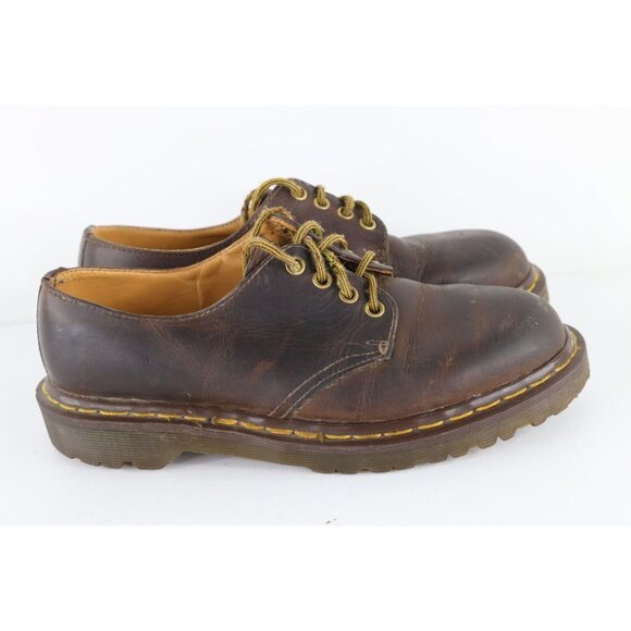Vtg 90s Dr Martens Mens UK 6 US 7 Distressed Chunky Leather Shoes Oxfords Brown main image 8